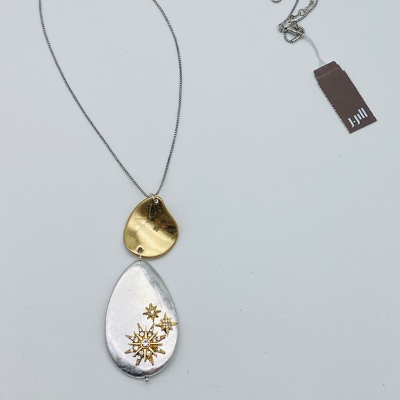 J.jill Winter Snow Drop Necklace In Silvertone,goldtone - Picture 7 of 10